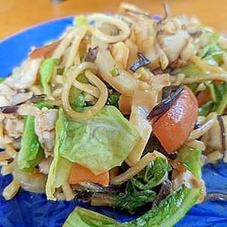 筍入り　ホットプレートで　野菜たっぷり　焼きそば